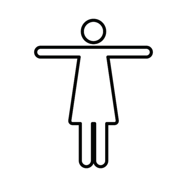 Woman open arms icon vector female person with raised hands symbol in a glyph pictogram illustration