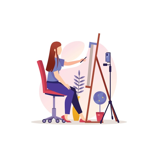 woman painter illustration