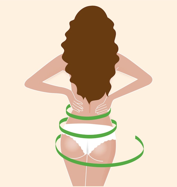 Vector woman perfect bottom weight loss