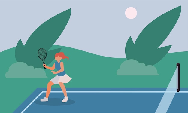 Woman playing tennis