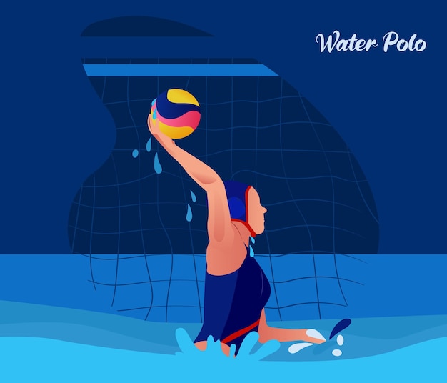 Woman playing water polo water sport activity