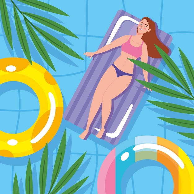 woman in pool airview scene