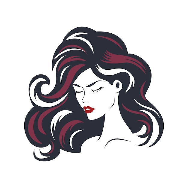 Дизайн векторной иконы женского портрета Логотип для индустрии красоты