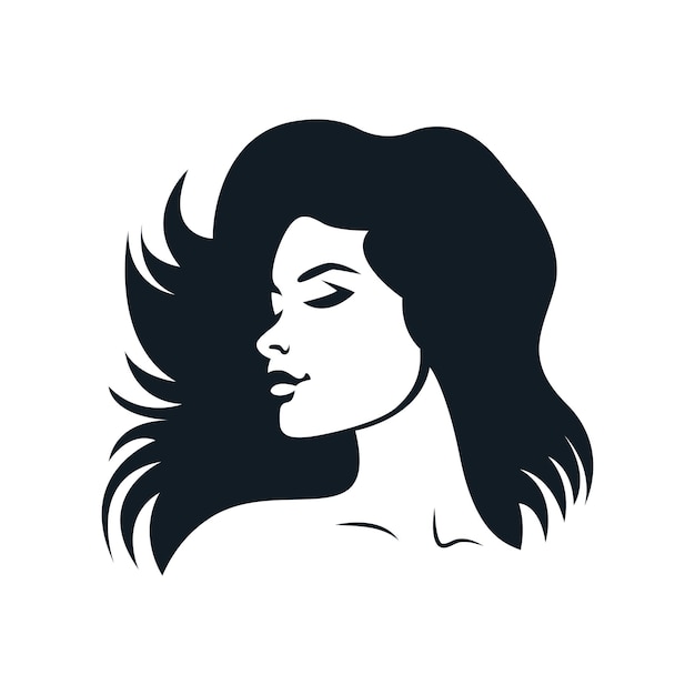 Woman portrait vector icon design Logo for beauty industry