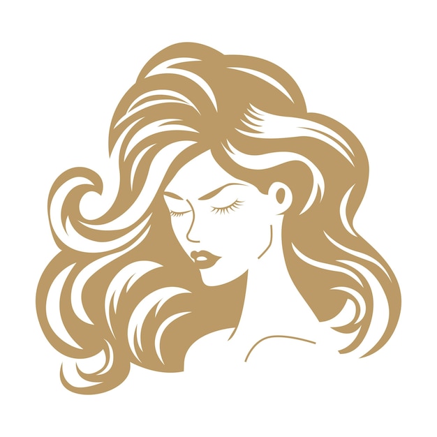 Woman portrait vector icon design Logo for beauty industry