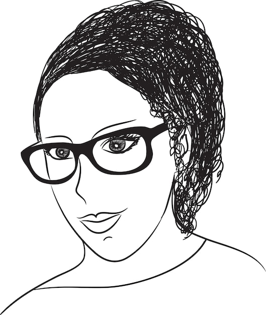 안경을 쓴 여성 초상화