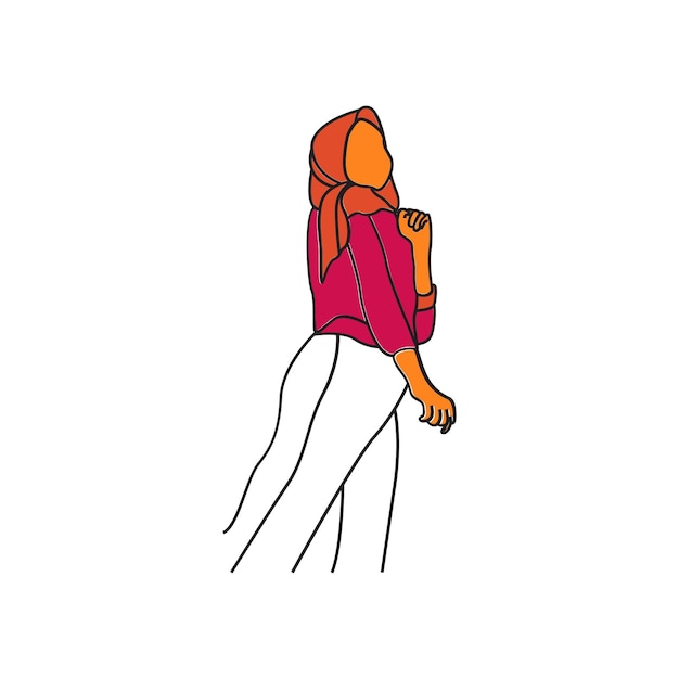 Woman pose line art style