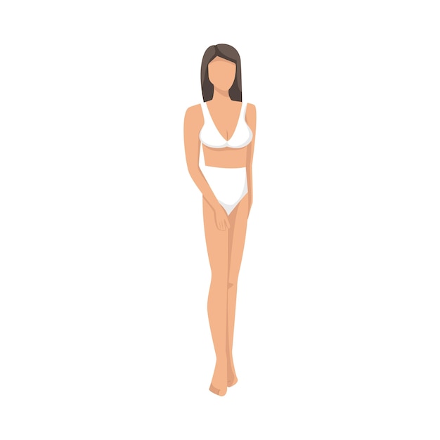 Vector woman posing in underwear, girl in lingerie.