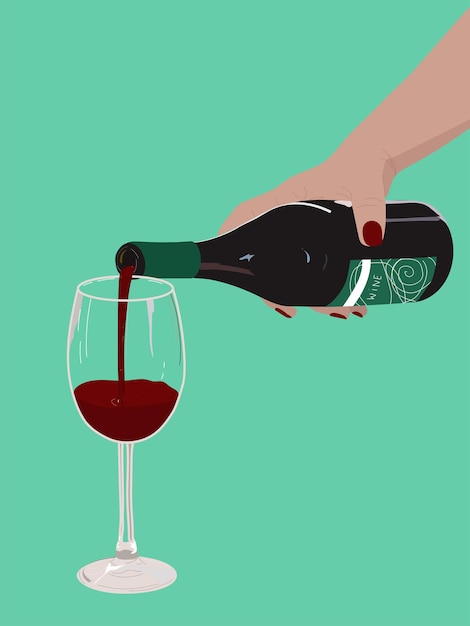 a woman pours red wine into a glass
