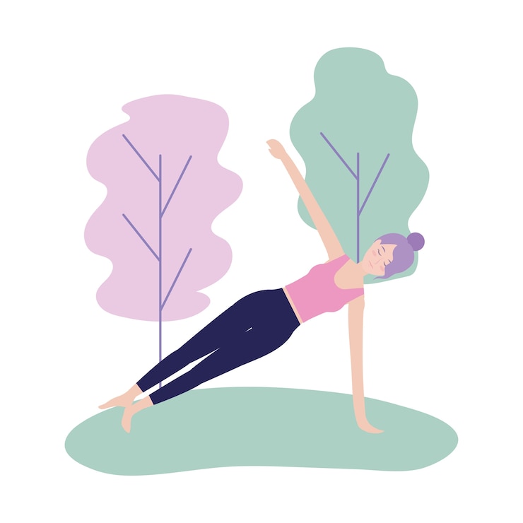 Vector woman pratice yoga posture balance