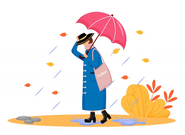 Woman in raincoat  character