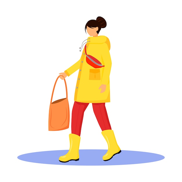 Woman in raincoat  character