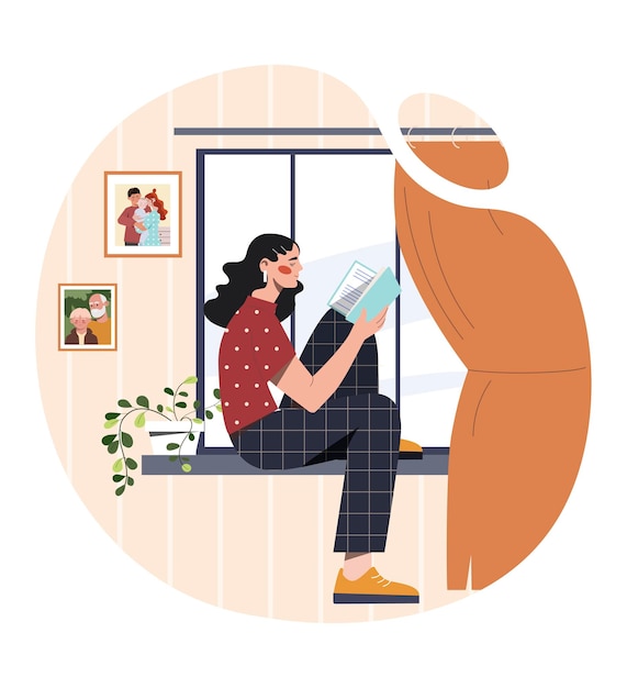 Woman reading at home