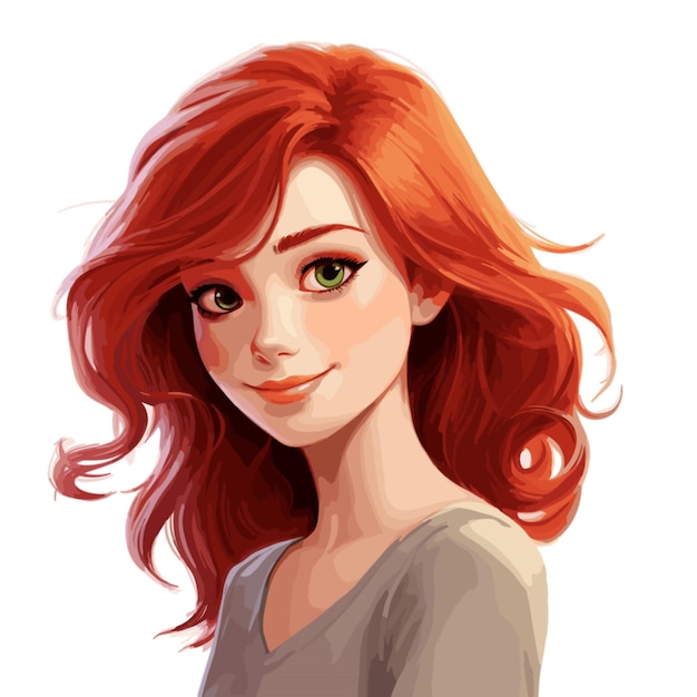 Woman Red Hair vector on white background