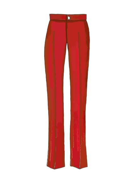 Woman red trendy trousers illustration