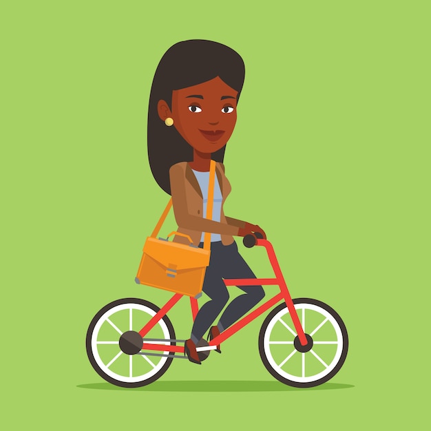 Woman riding bicycle  .