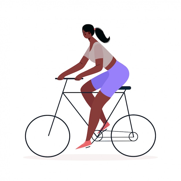 Женщина езда на велосипеде
