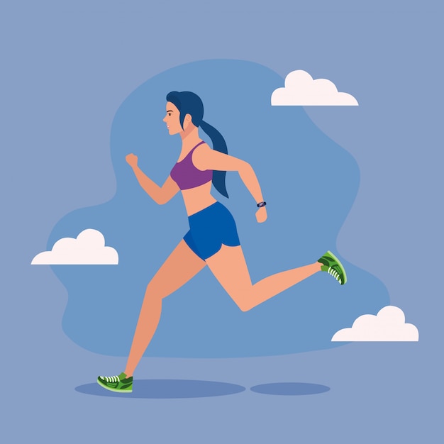 Woman running, woman in sportswear jogging, female athlete, sporty person