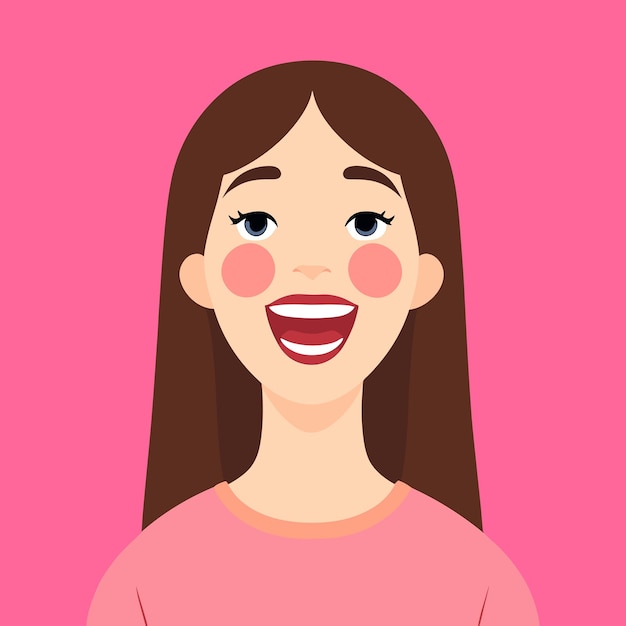 A woman's illustration has a simple background illustration