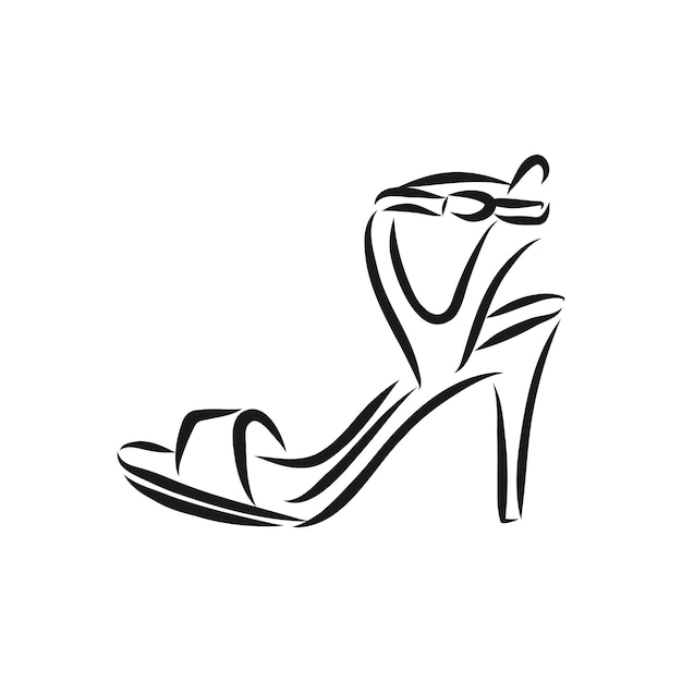 Woman's shoe, vector sketch, women's shoe, vector sketch illustration