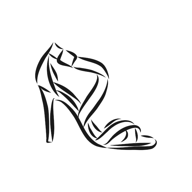 Woman's shoe, vector sketch, women's Shoe, vector sketch illustration