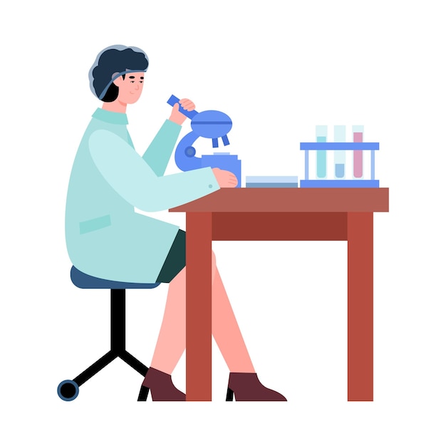 Женщина-ученый, исследующая качество продуктов питания или медицинский анализ и тестирование в лаборатории