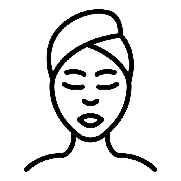 벡터 여자 자기 관리 아이콘 흰색 배경에 고립 된 웹 디자인을 위한 개요 여자 자기 관리 벡터 아이콘