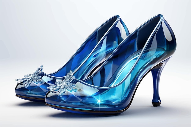 Vettore scarpe da donna isolate su sfondo bianco belle scarpe da donna classiche blu isolate su bianco