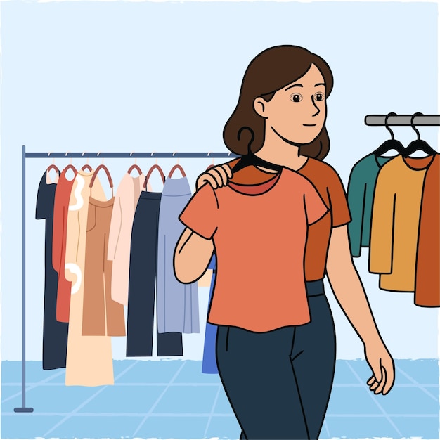 woman shopping for a t-shirt