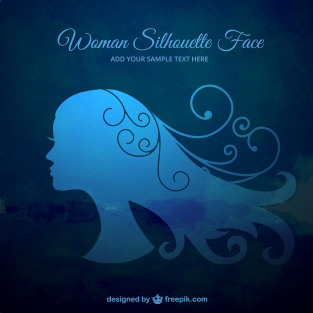 Vector woman silhouette face