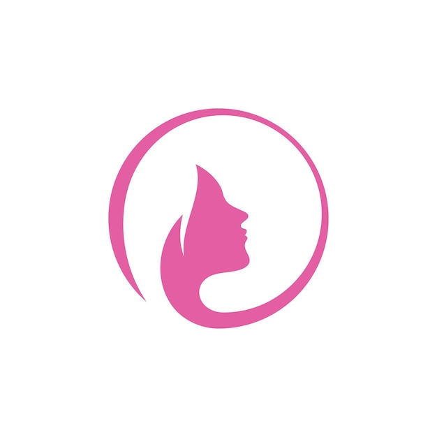 女性のシルエットのロゴの頭の顔のロゴのベクトルのデザイン
