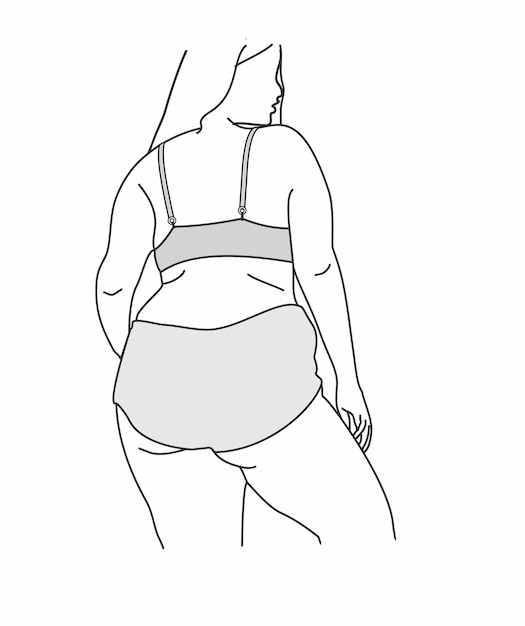 Woman silhouette plus size, plus size lingerie, plus size silhouette, woman body line drawing