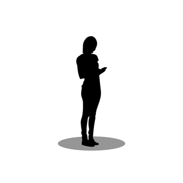 Vettore illustrazione vettoriale della silhouette femminile