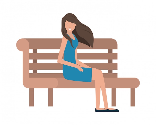 woman sitting in park chair avatar character