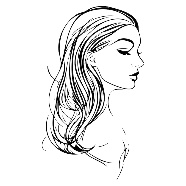 Woman sketch line art