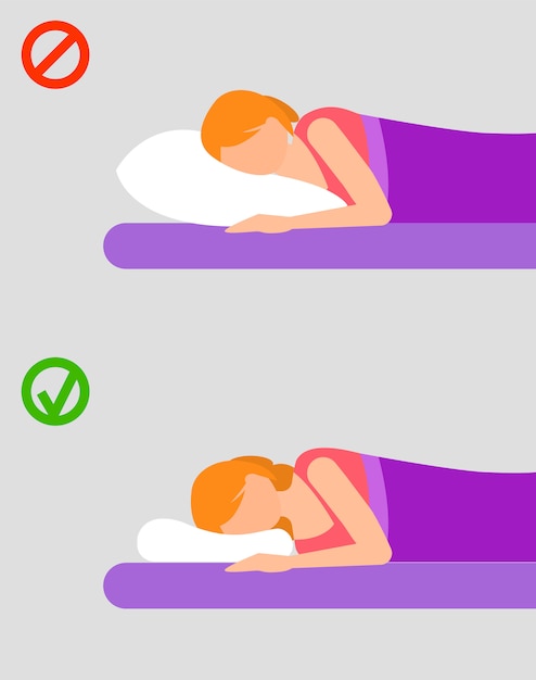 Woman sleep position , flat style