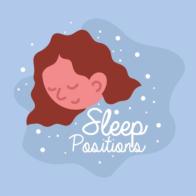 Vector woman sleep positions