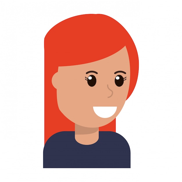 woman smiling cartoon