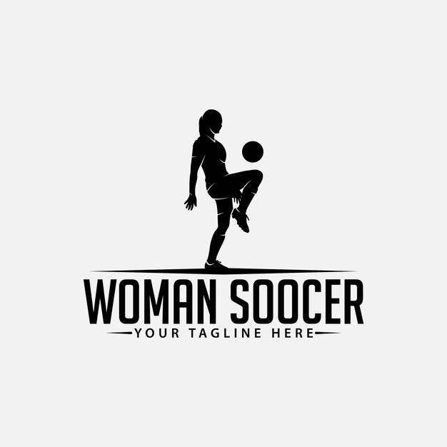 Woman Soccer Logo Design Template