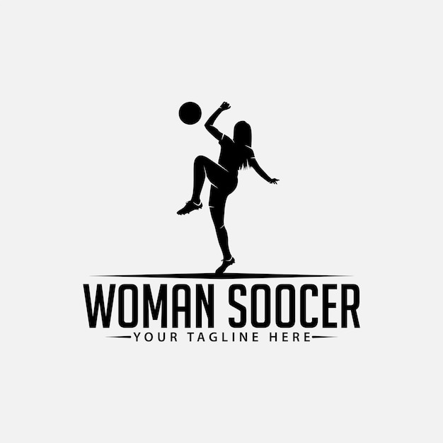 Modello di progettazione di logo di calcio donna