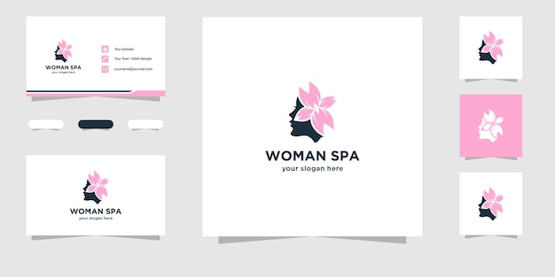 woman spa logo design template