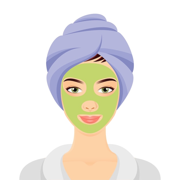 Vector woman in a spa