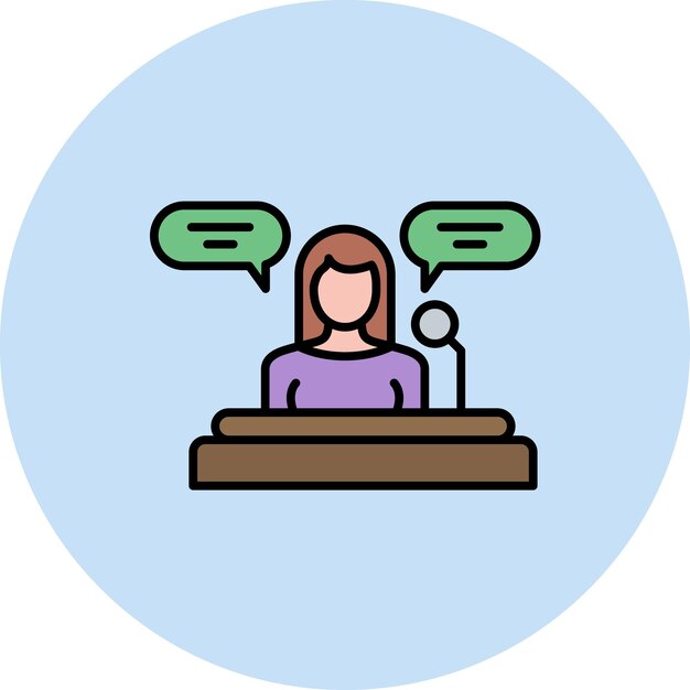 Woman Speech Flat Illustration