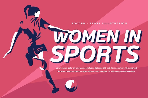 Woman in Sports Illustration Soccer Athlete