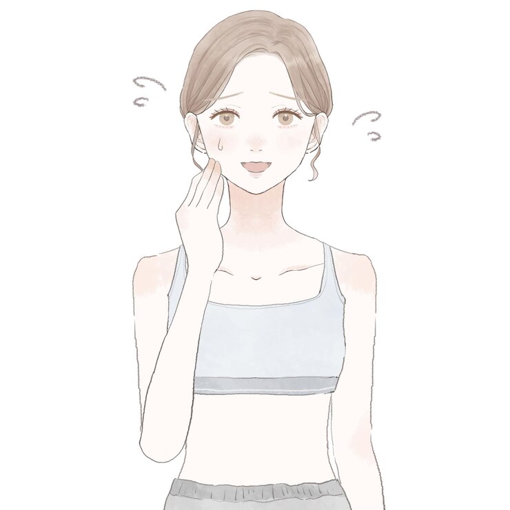 Vector 愛想よく笑っているスポーツウェアの女性。白い背景に。