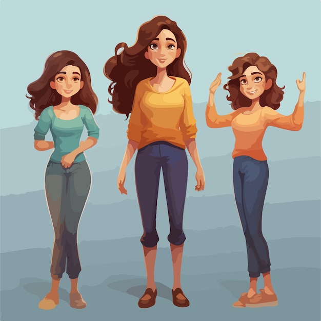 Vector woman standing in a clean vector style