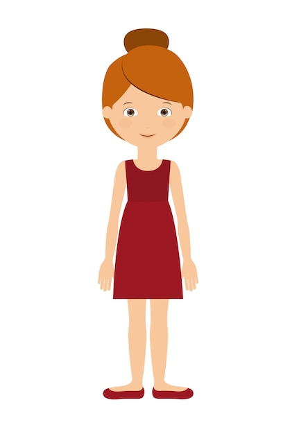 Vector woman standing  isolated icon design