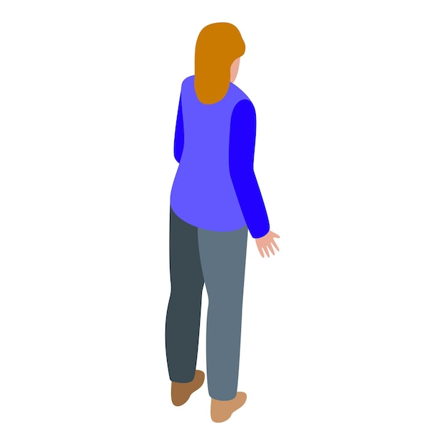 woman standing watching something isometric icon