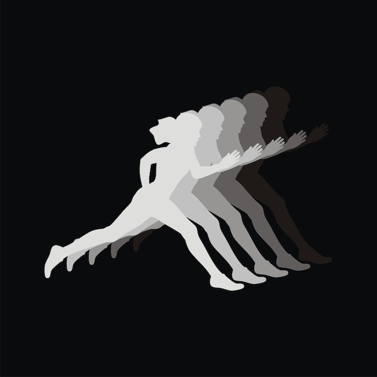 Vector woman still run away logo design