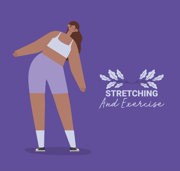 Vector woman stretching cartel